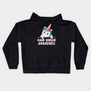 Unicorn Lovers Rare Disease Awareness Funny Kids Hoodie